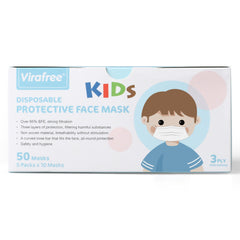 Children's White and Blue Face Mask - 50PC BOX